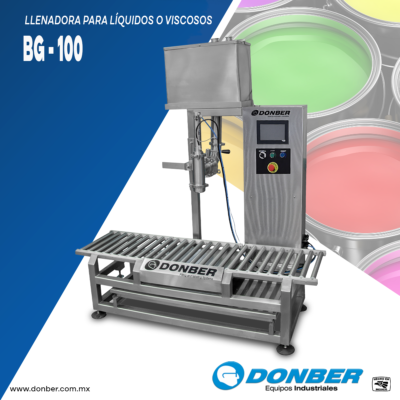 Envasadora para cubetas y tambos de 200L -llenadora de cubeta para viscosos con bascula modelo Bg, marca Donber