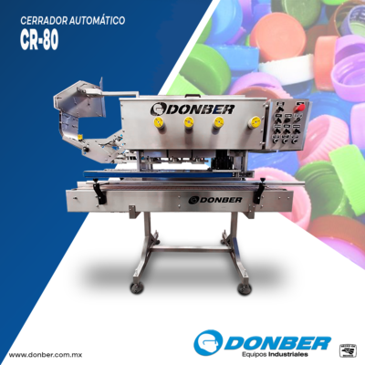 Cerrador automático para envases, modelo CR-80, Marca Donber equipos industriales